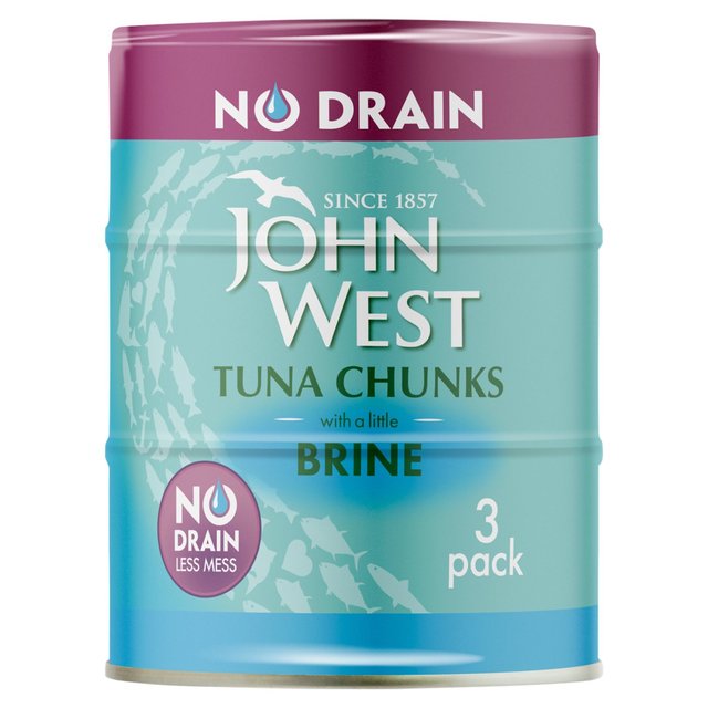 John West Tuna Chunks No Drain with a little Brine 3 x 100g Botiga