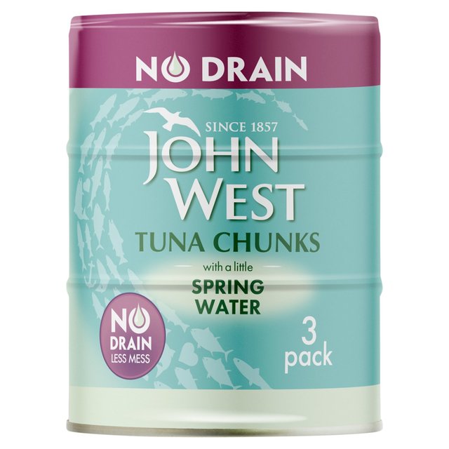 John West Tuna Chunks No Drain with a little Springwater 3 x 100g Botiga