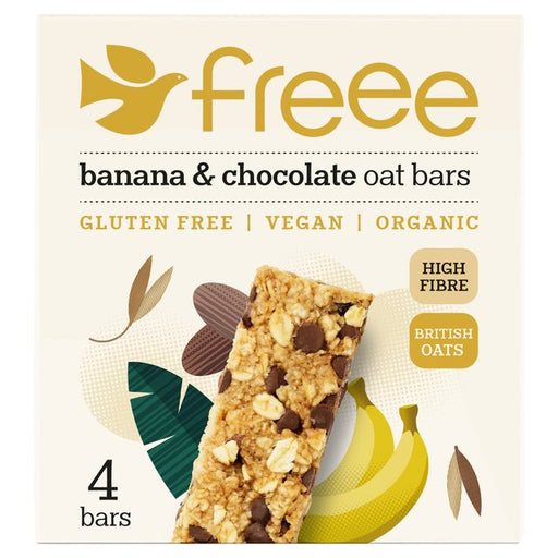 Freee  Organic Gluten Free Choc Chip & Banana Oat Bars 4 x 35g Botiga