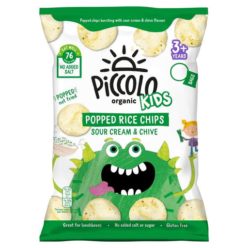 Piccolo Organic Kids Popped Rice Chips Sour Cream 4 x 20g Botiga