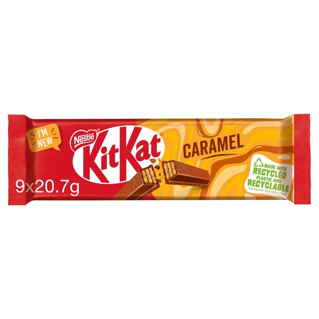 KitKat 2 Finger Caramel Chocolate Biscuit Bar Multipack 9 x 20.7g Botiga