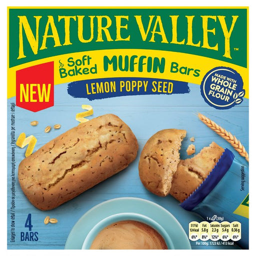 Nature Valley Muffin Bars Lemon Poppy Seed Cereal Bars 4 x 30g Botiga