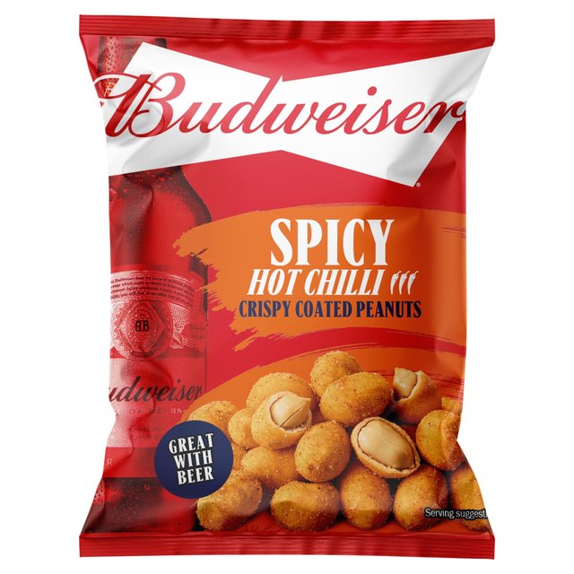 Budweiser Spicy Hot Chilli Crispy Coated Peanuts 150g 150g Botiga