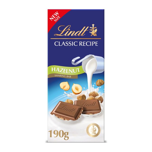 Lindt Classic Recipe Hazelnut Milk Chocolate Sharing Bar 190g Botiga