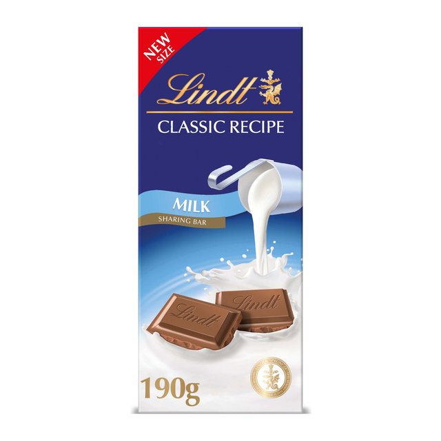 Lindt Classic Recipe Milk Chocolate Sharing Bar 190g Botiga