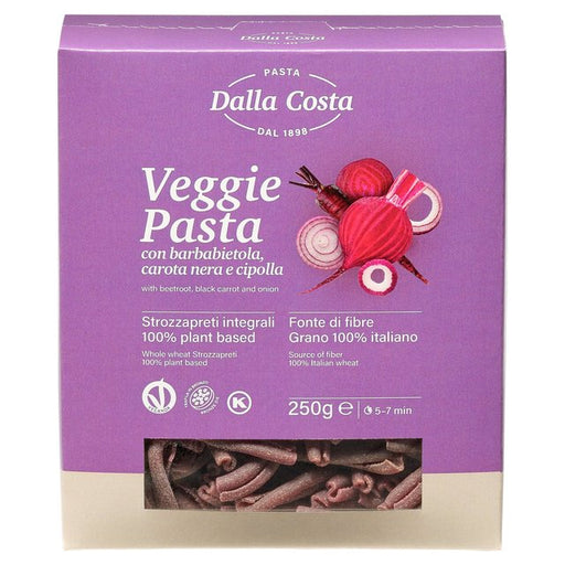 Dalla Costa Veggie pasta with beetroot, black carrot and onion 250g Botiga