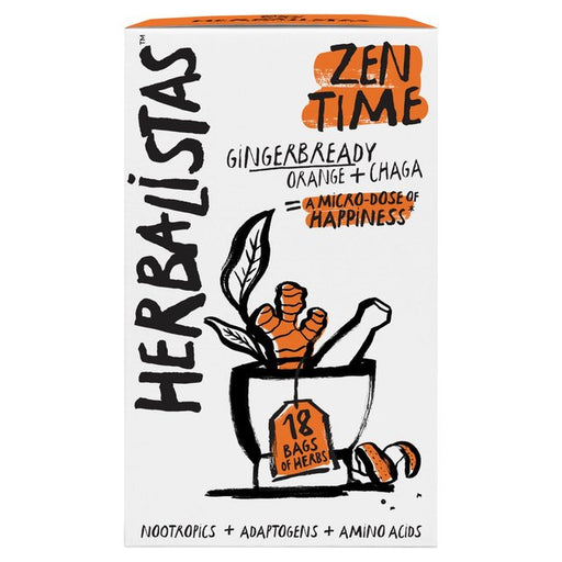 Herbalistas Zen Time Herbal Tea with Gingerbread, Orange & Chaga 18 per pack Botiga