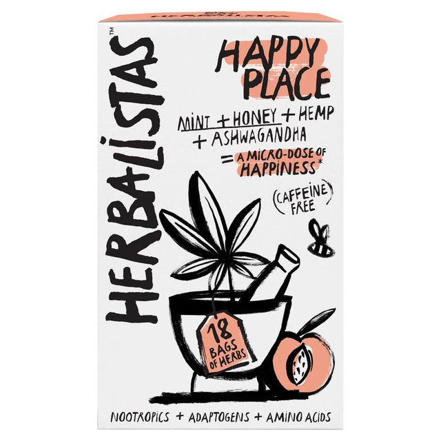 Herbalistas Happy Place Herbal Tea with Mint, Honey & Hemp 18 per pack Botiga