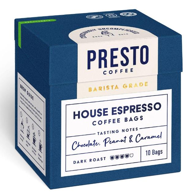 Presto House Espresso Coffee Bags 80g Botiga