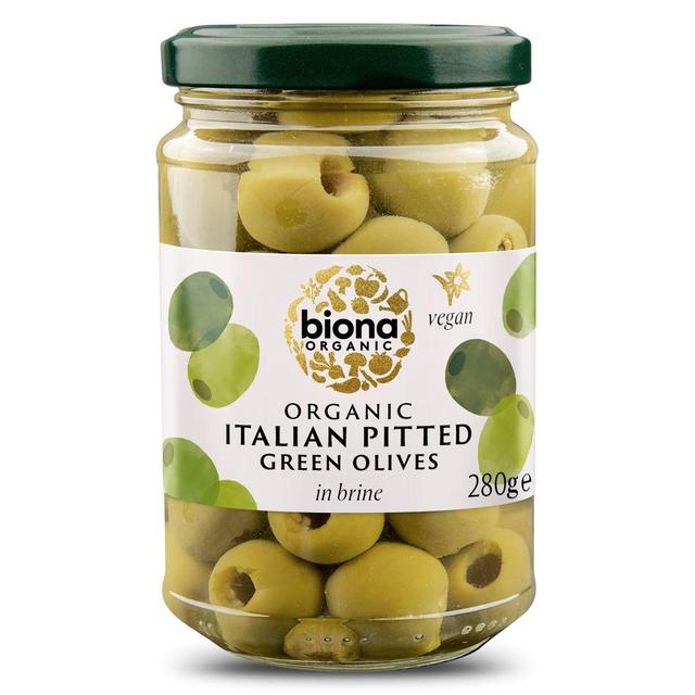 Biona Organic Pitted Green Olives in Brine 280g Botiga