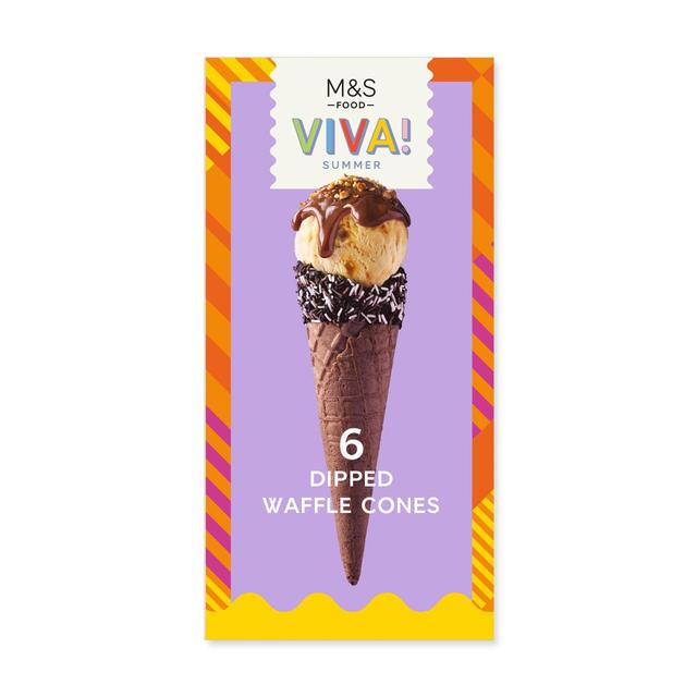 M&S VIVA 6 Dipped Waffle Cones 6 per pack Botiga