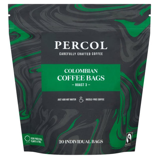 Percol Colombian Fairtrade Coffee Bags 20 Pack 160g Botiga