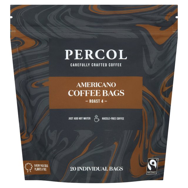 Percol Americano Fairtrade Coffee Bags 20 Pack 160g Botiga