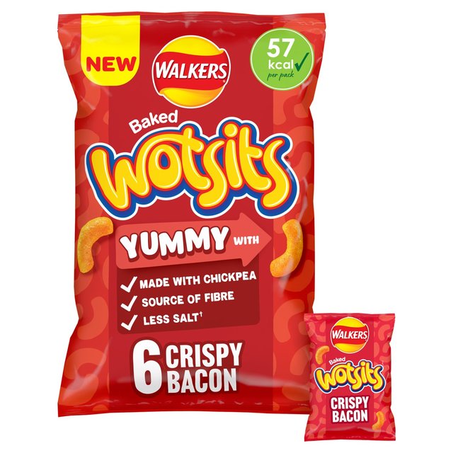 Walkers Wotsits Crispy Bacon Multipack Chickpea Crisps 6 x 12g Botiga