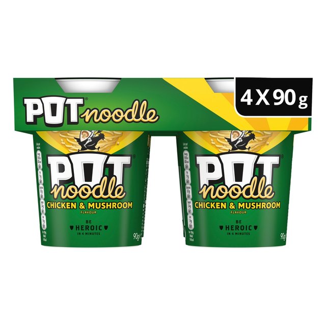 Pot Noodle 4 Pack Chicken & Mushroom 360g Botiga