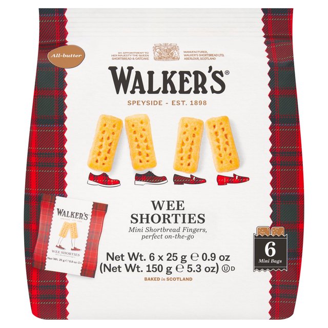 Walker's Shortbread Wee Shorties Mini Shortbread Fingers Multipack 6 x 25g Botiga