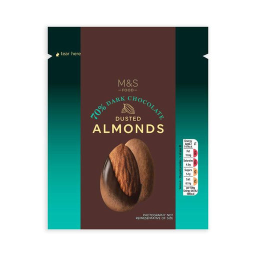 M&S 70% Dark Chocolate Cocoa Dusted Almonds 100g Botiga