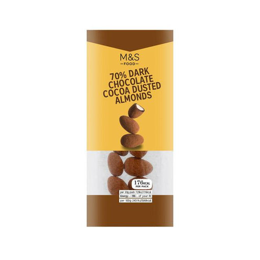 M&S 70% Dark Chocolate Cocoa Dusted Almonds 30g Botiga