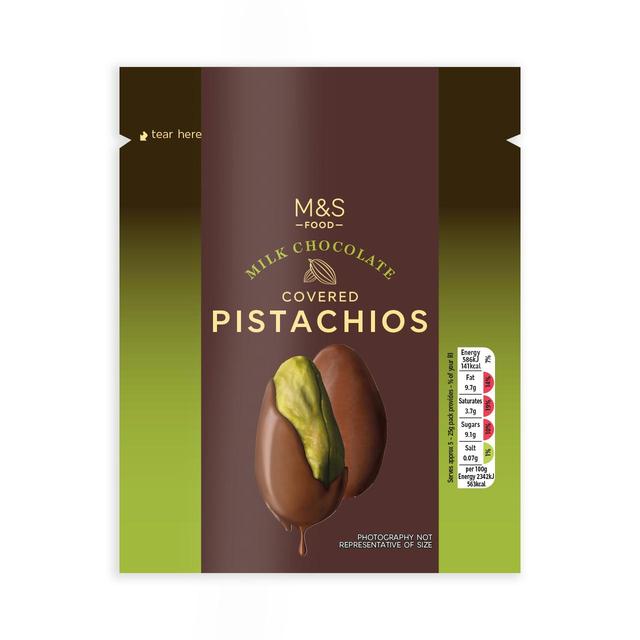 M&S Milk Chocolate Pistachios 130g Botiga