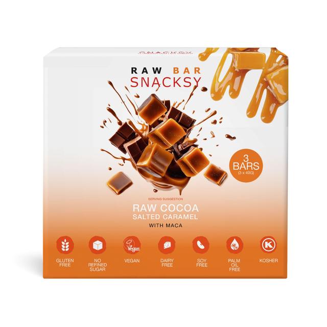 Snacksy Raw Chocolate Salted Caramel with Maca 3 x 40g Botiga