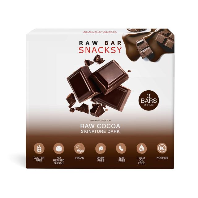 Snacksy Raw Chocolate Signature Dark 3 x 40g Botiga