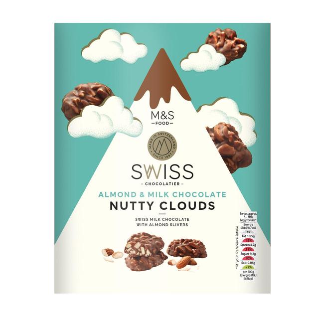 M&S Swiss Almond & Milk Chocolate Nutty Clouds 140g Botiga