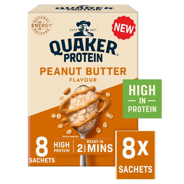 Quaker Oat So Simple Protein Peanut Butter Porridge Sachets Cereal 8 x 1 per pack Botiga