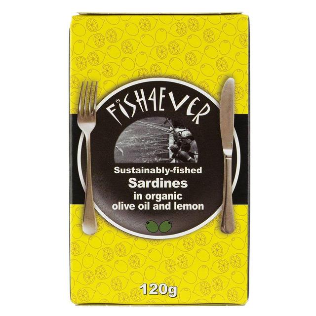 Fish 4 Ever Whole Sardines in Organic Lemon & Olive Oil 120g Botiga