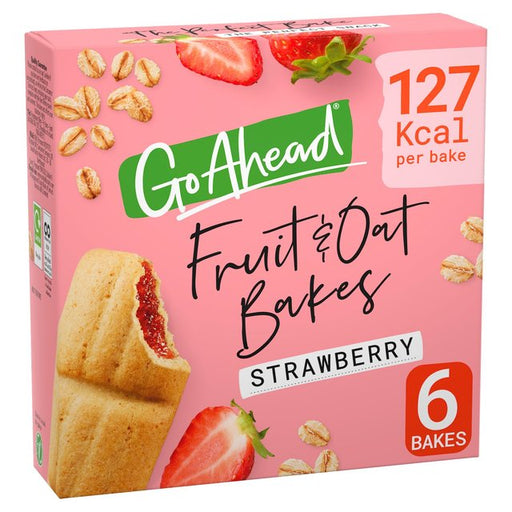 Go Ahead Strawberry Fruit & Oat Bakes Snack Bars Multipack 6 per pack Botiga