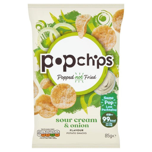 popchips Sour Cream & Onion Sharing Crisps 85g Botiga