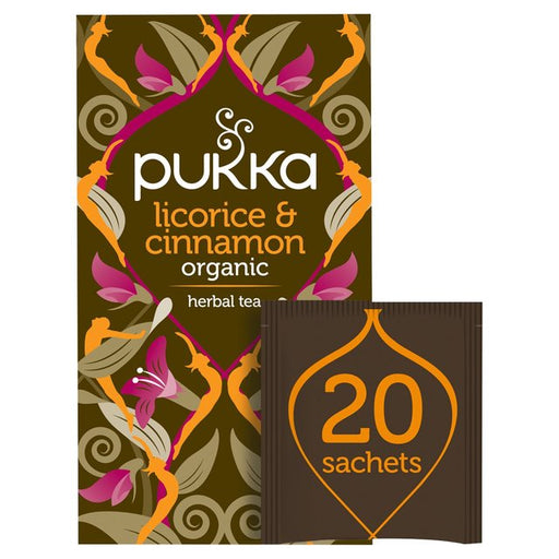 Pukka Tea Organic Licorice & Cinnamon Tea Bags 20 per pack Botiga
