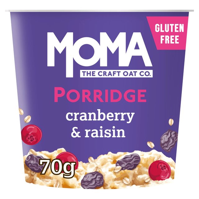 MOMA Cranberry & Raisin Jumbo Oat Porridge Pot Gluten Free 70g Botiga