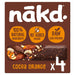 nakd. Cocoa Orange Fruit & Nut Bars Multipack 4 x 35g Botiga