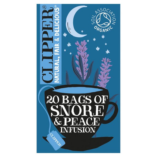 Clipper Snore & Peace Organic Chamomile Lemon Balm & Lavender Tea Bags 20 per pack Botiga