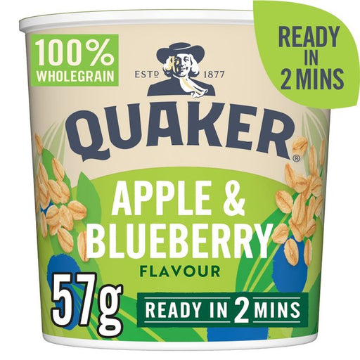 Quaker Oat So Simple Apple & Blueberry Porridge Cereal Pot 57g Botiga