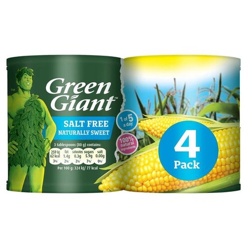 Green Giant Salt Free Sweetcorn 4 x 198g Botiga