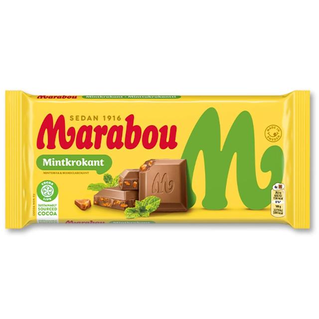 Marabou Mintkrokant Milk Chocolate with Mint Crisp 200g Botiga