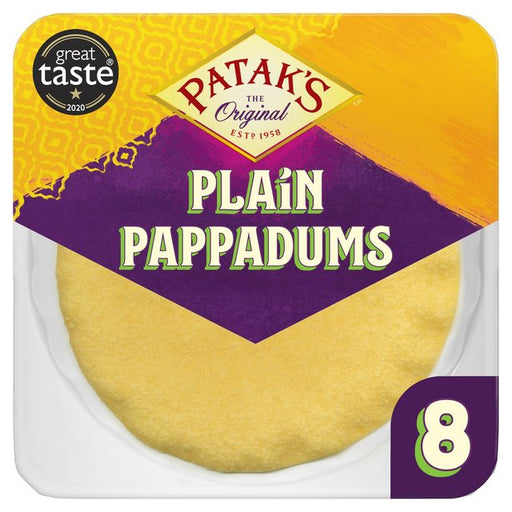 Patak's Plain Pappadums 8 per pack Botiga