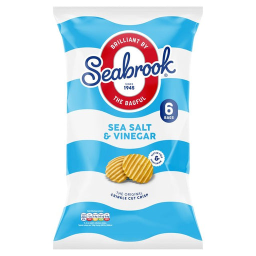 Seabrook Crinkle Cut Salt & Vinegar Crisps 6 per pack Botiga