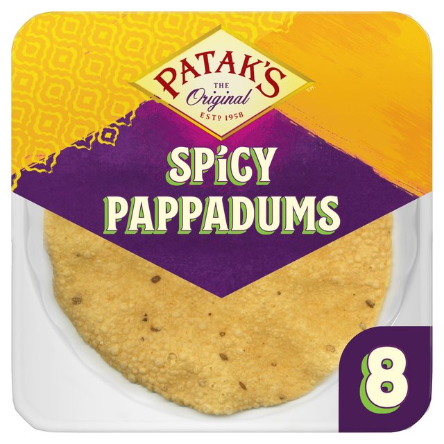 Patak's Spicy Pappadums 8 per pack Botiga