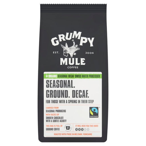 Grumpy Mule Organic Seasonal Swiss Water Decaff Ground Coffee 227g Botiga