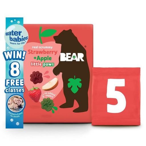 BEAR Paws Fruit Shapes Strawberry & Apple 2+ years Multipack 5 x 20g Botiga