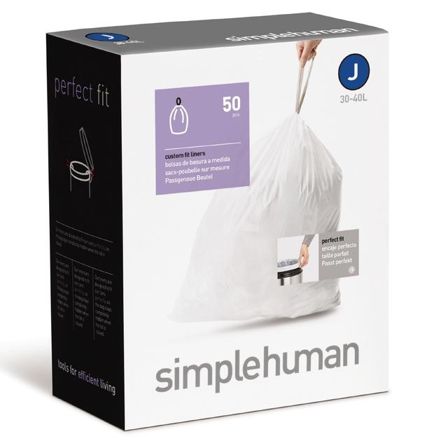 simplehuman Code J Custom Fit Drawstring Trash Bags - 5 PACKAGES